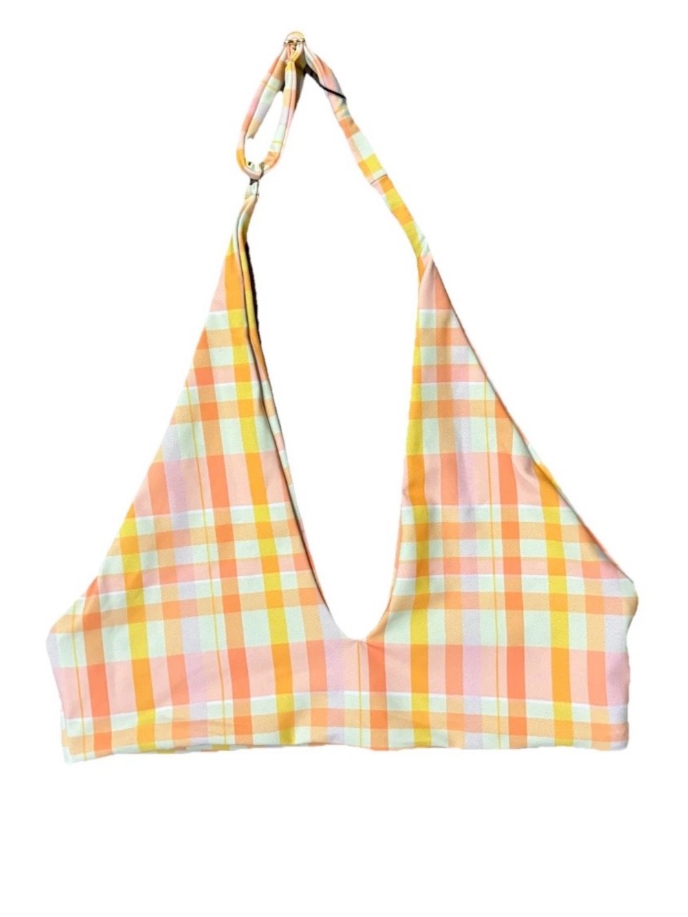 NWT Skatie Swim Bikini Top Suva Plaid Lacey